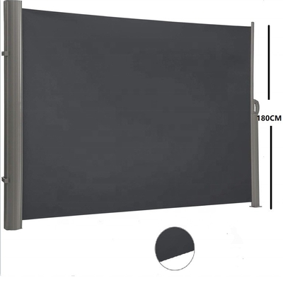 बाहरी उद्यान और आँगन के लिए ग्रे एल्यूमीनियम 200*300 सेमी retractable साइड शेड अलंकार