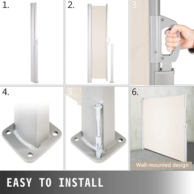 एल्यूमीनियम पोल साइड अराइनिंग पटी/टेरस/बैकयार्ड गोपनीयता के लिए retractable तह स्क्रीन