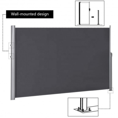 160x300 सेमी उद्यान सूर्य छाया कैनोपी मैन्युअल ऑपरेशन के लिए retractable अलंकार आँगन पक्ष