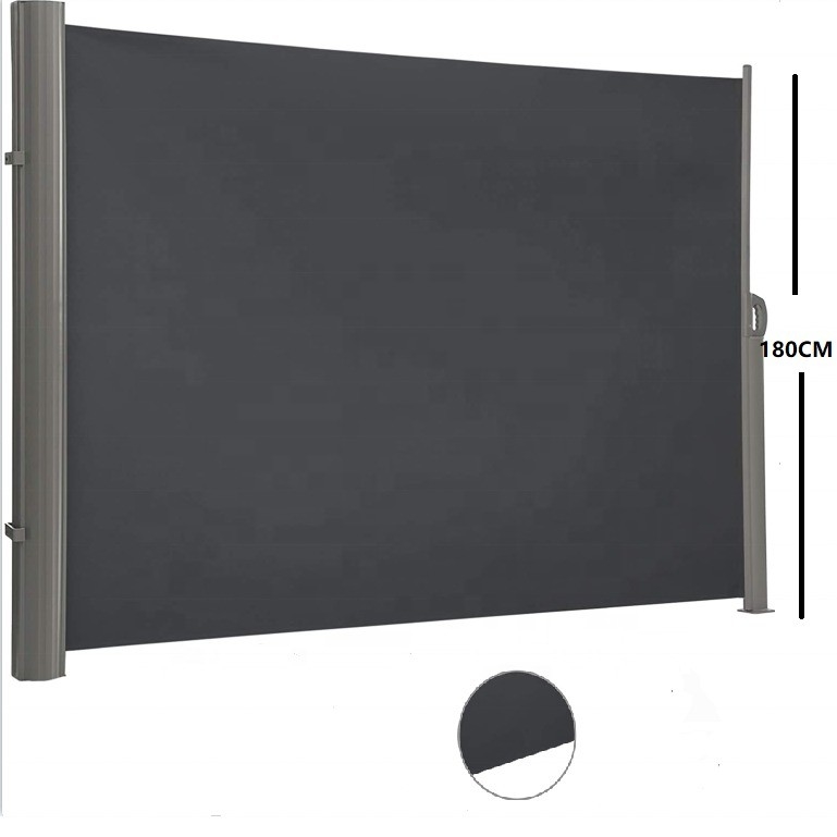 बाहरी उद्यान और आँगन के लिए ग्रे एल्यूमीनियम 200*300 सेमी retractable साइड शेड अलंकार